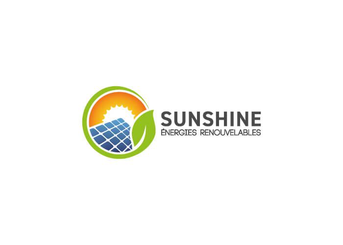 Identité visuelle de l'entreprise de conseil et de pose de panneaux photovoltaïques Sunshine Énergies France